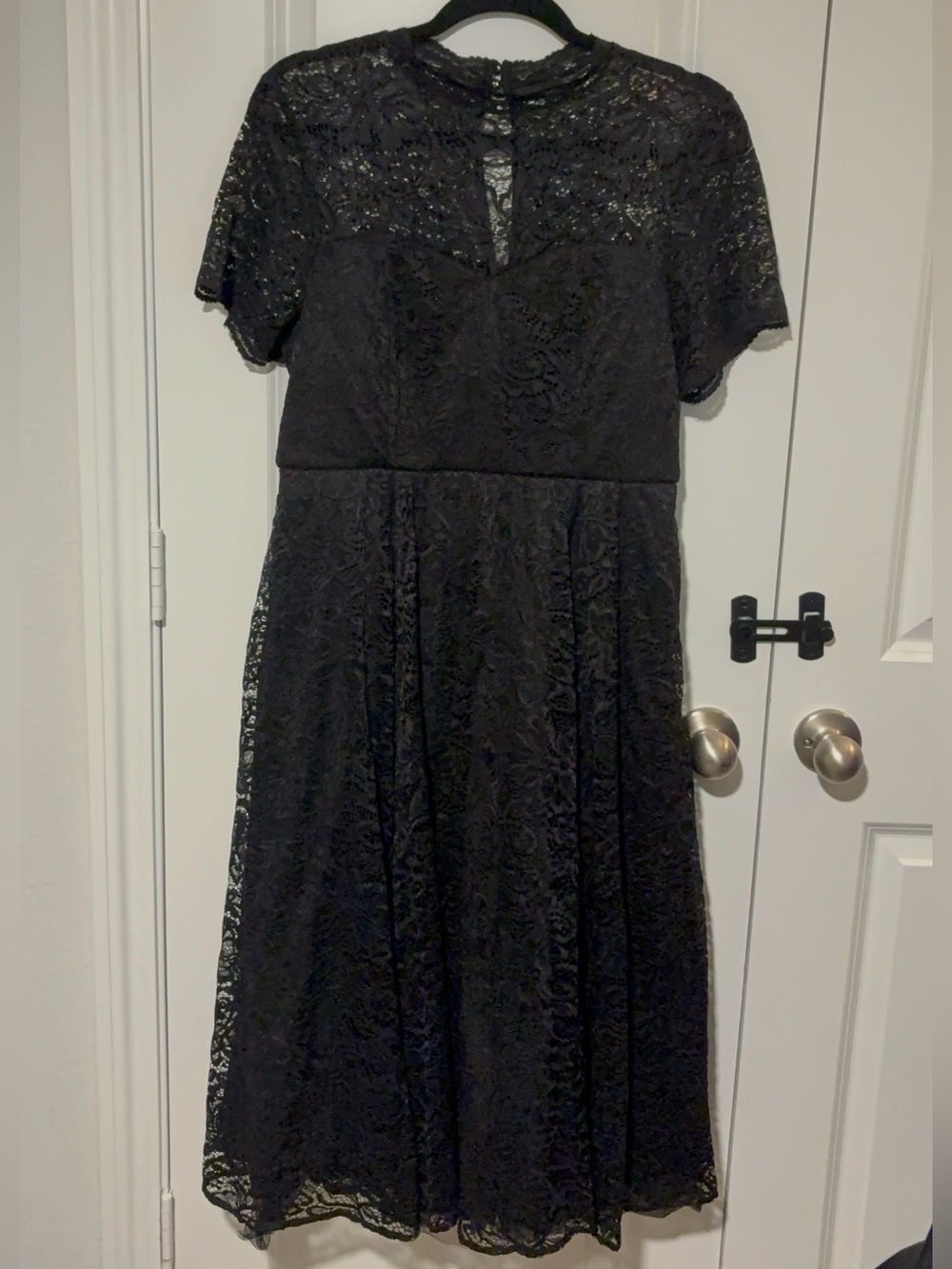 Torrid Black Lace Short Sleeve Fit & Flare Dress Size 12 NWT